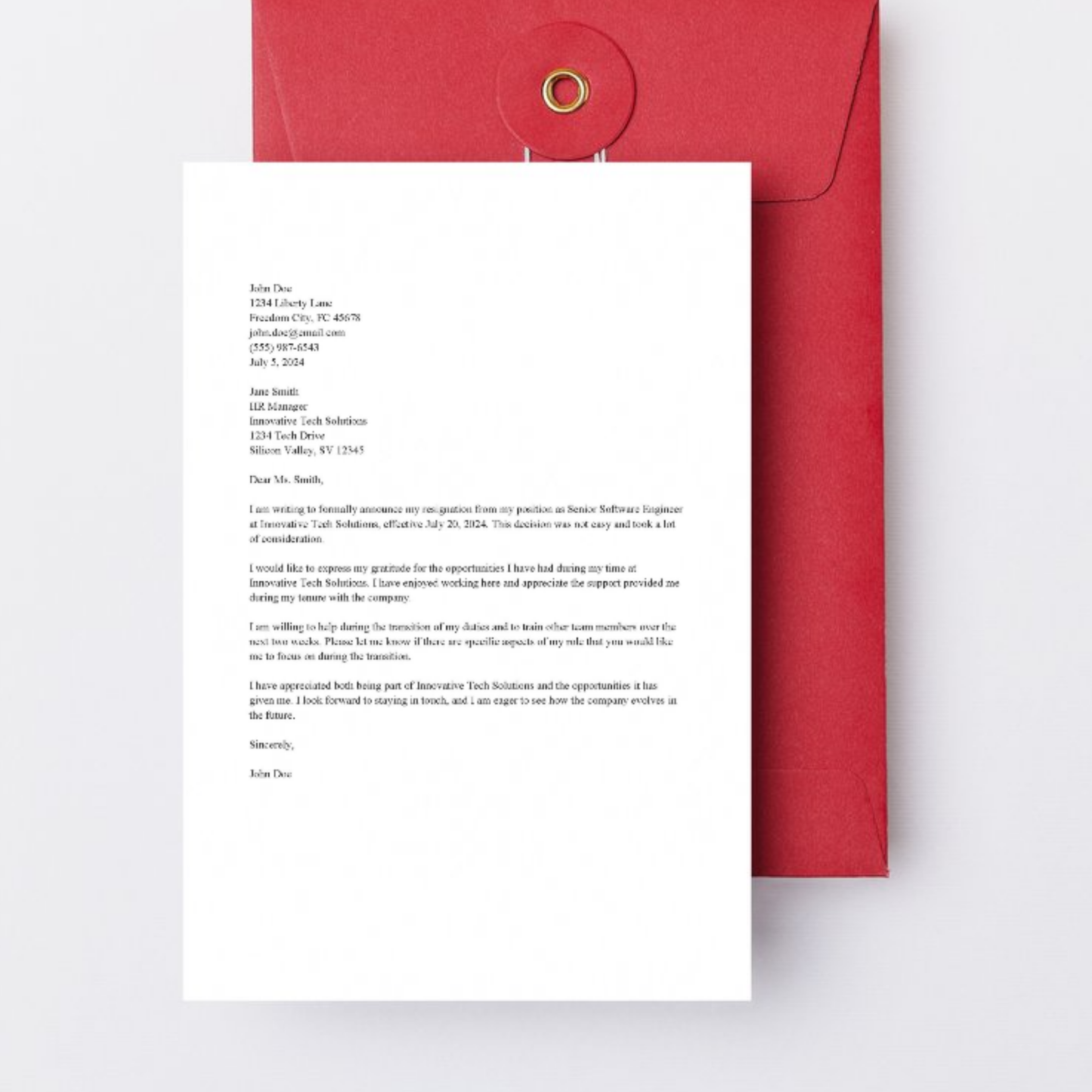 Resignation Letter (Word and Google Docs)