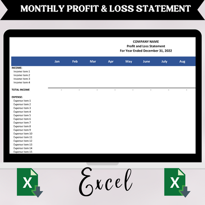 Monthly Profit & Loss (Excel)