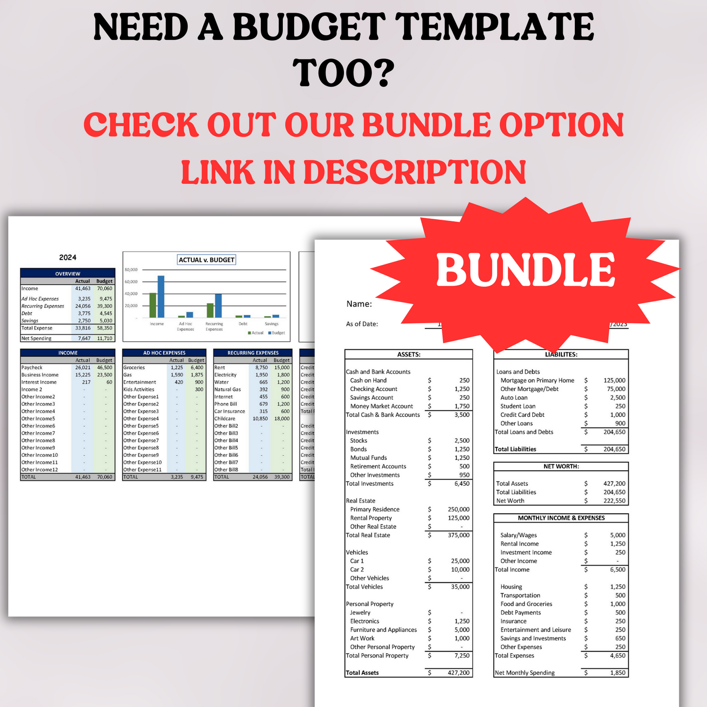 Personal Financial Statement (Excel)