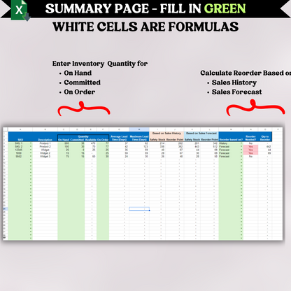 Inventory ReOrder based on Lead Time (Google Sheets)