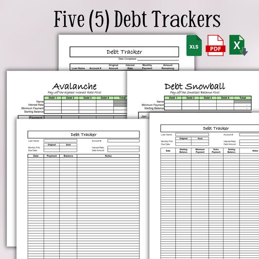 Debt Tracker (Excel, Google Sheets, & PDF)