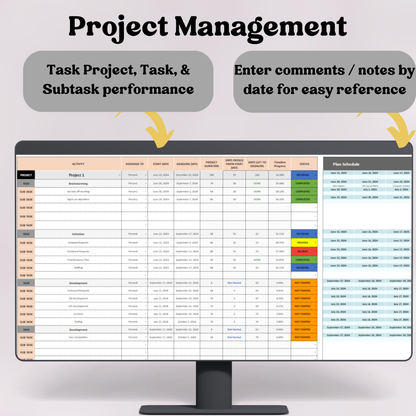 Project Management Spreadsheet (Google Sheets)