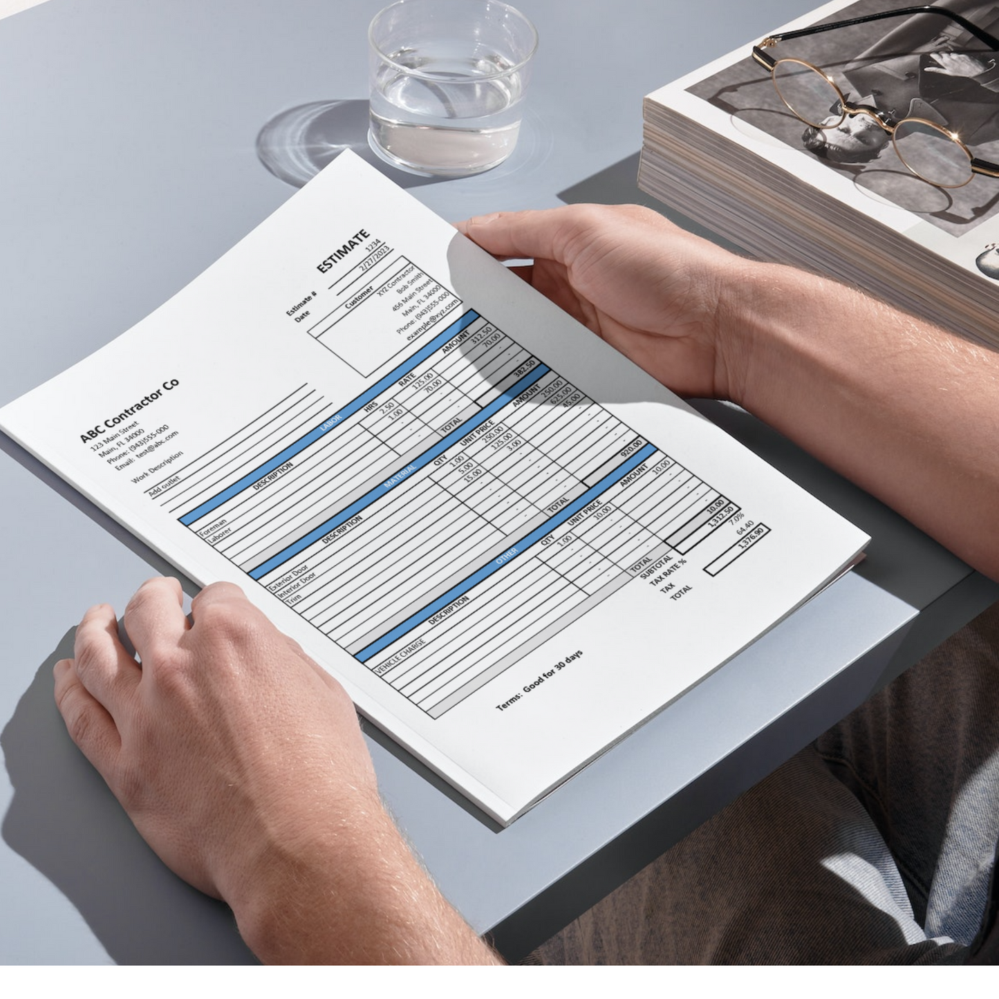 Estimate Template with Labor & Material Breakout (Excel)