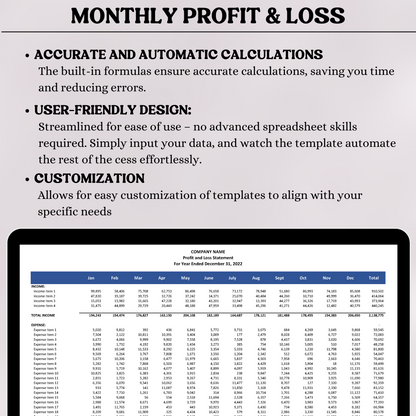 BUNDLE Profit and Loss Statement & Balance Sheet (Excel)