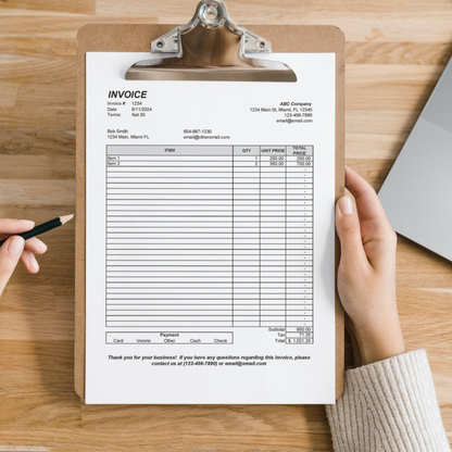 Editable Invoice Template (Excel, Google Sheets, PDF)