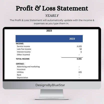 Profit and Loss Statement with Transactional Data (Excel)