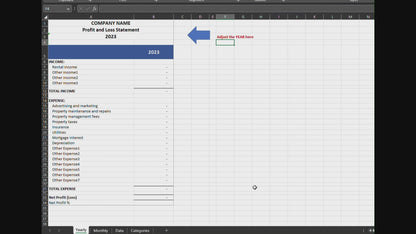 Profit and Loss Statement with Transactional Data (Excel)